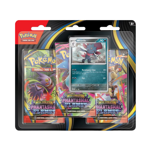 Mega Evolution 3-Pack Blister – Weavile (Inglés)